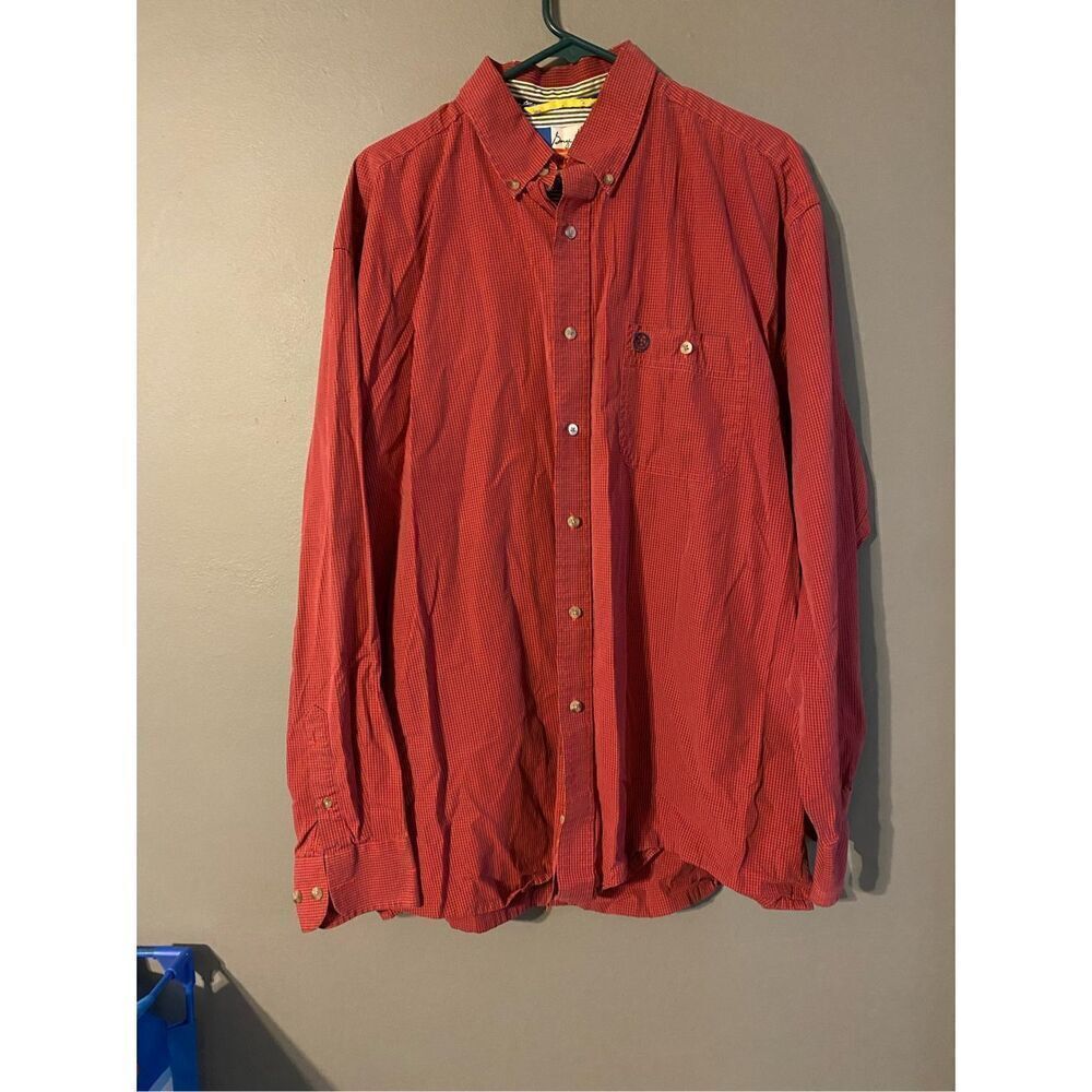 George Strait By Wrangler Vintage Red And Blue Button Up XL